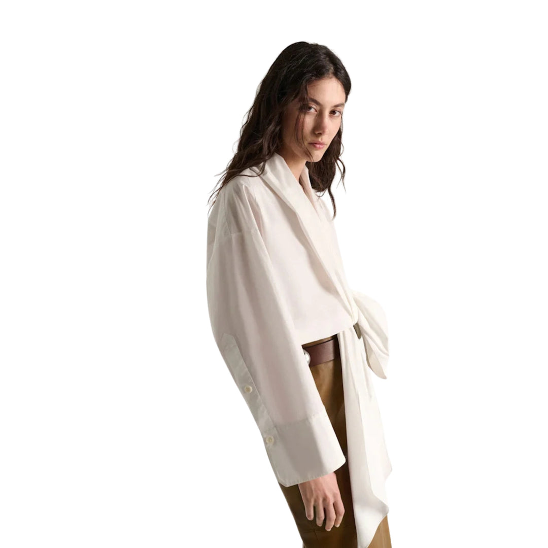 Poplin Power Blouse in Pure White