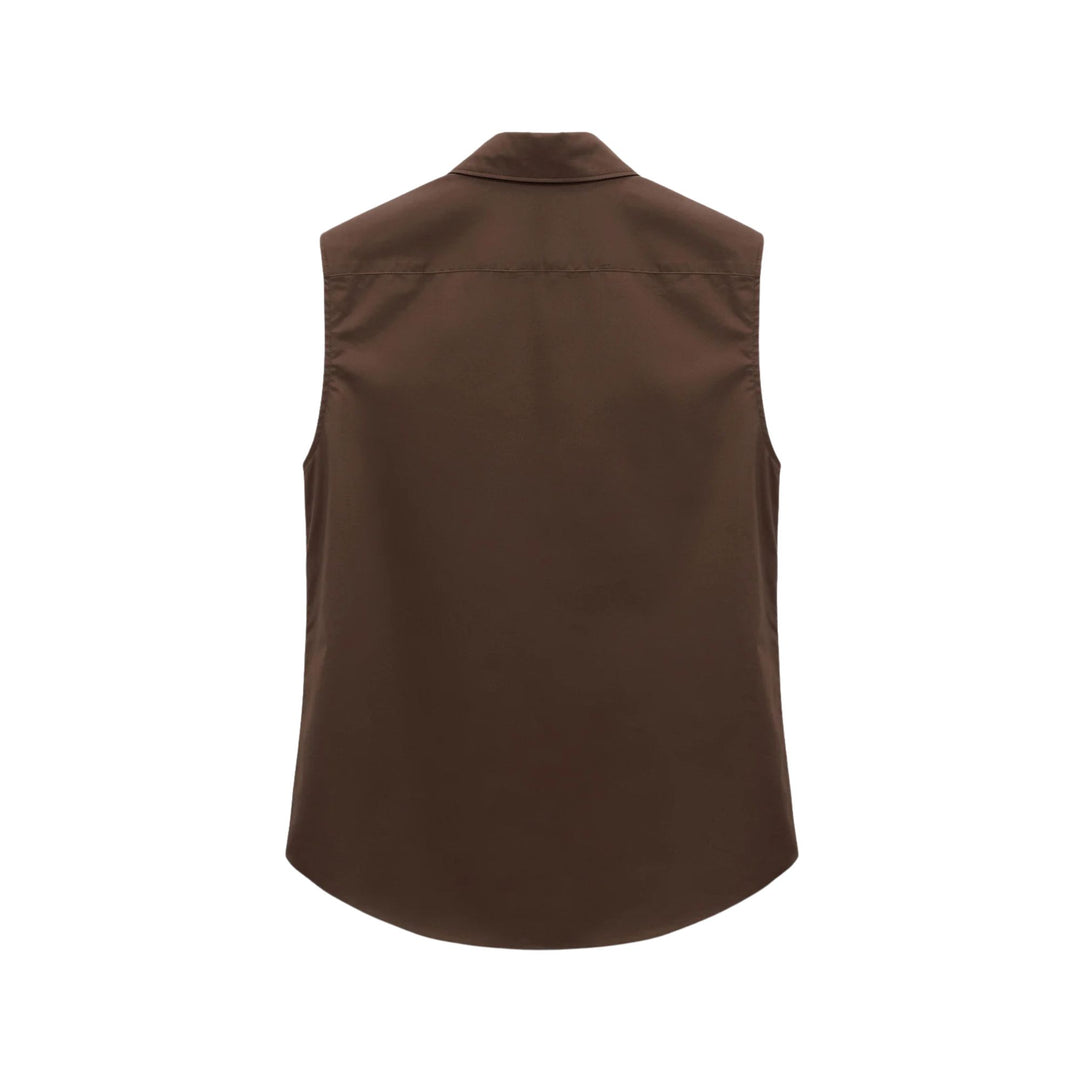 Poplin Power Blouse in chocolate