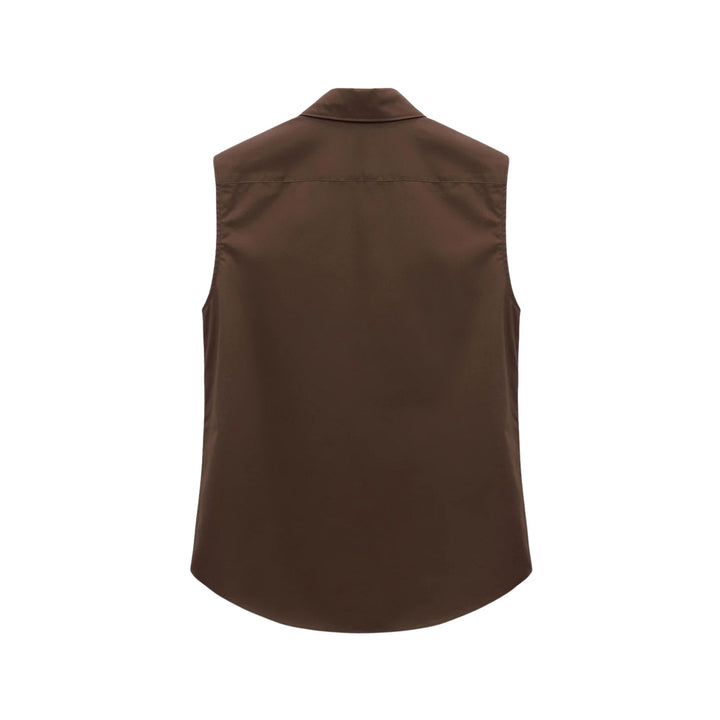 Poplin Power Blouse in chocolate
