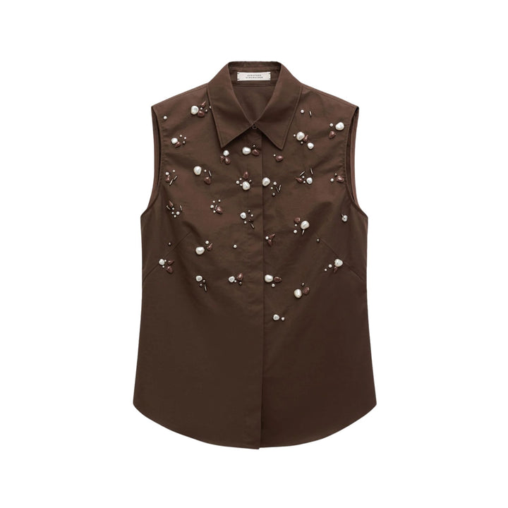 Poplin Power Blouse in chocolate