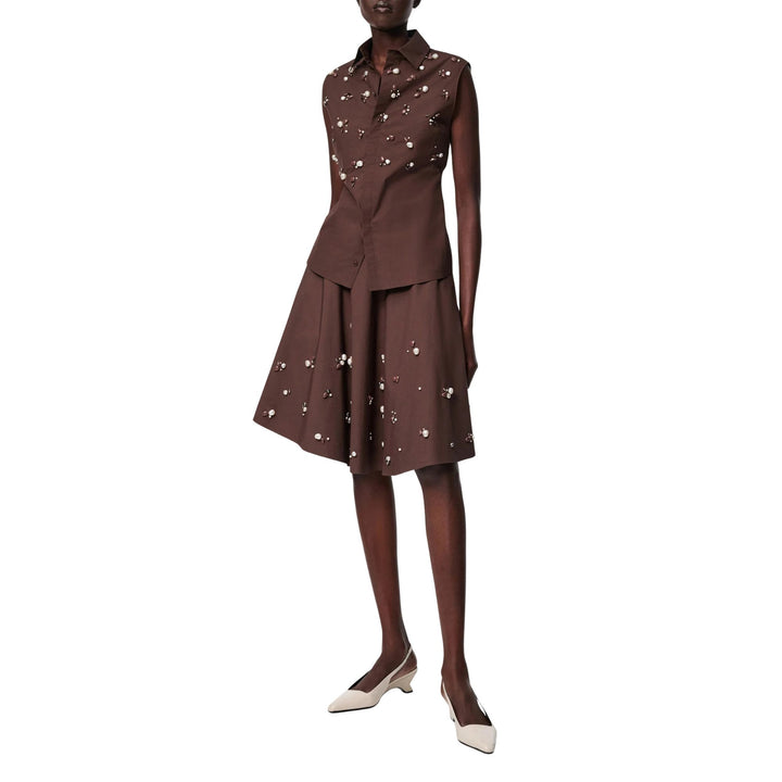 Poplin Power Blouse in chocolate
