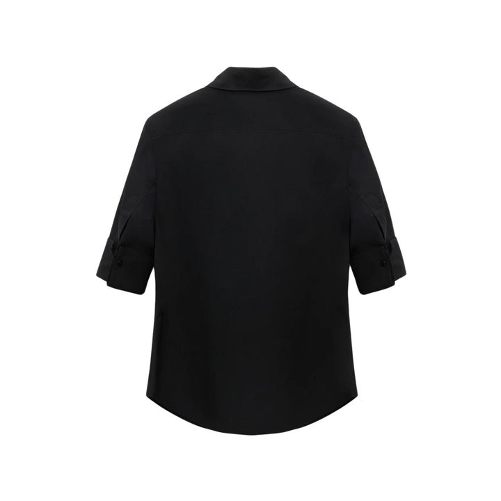 Poplin Power Blouse in pure black