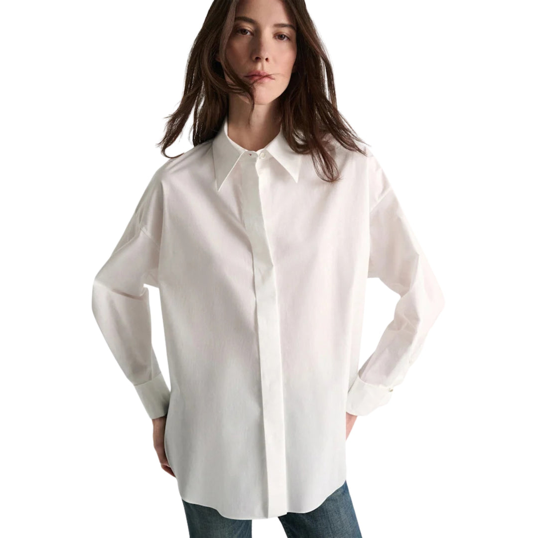 Poplin Power II Blouse in Pure White