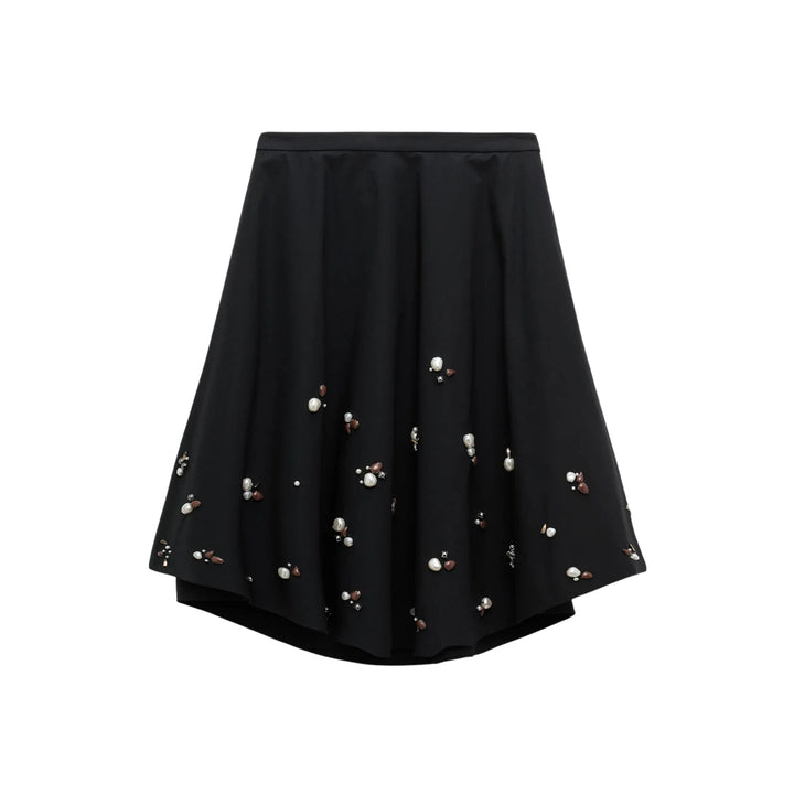 Poplin Power Skirt in pure black