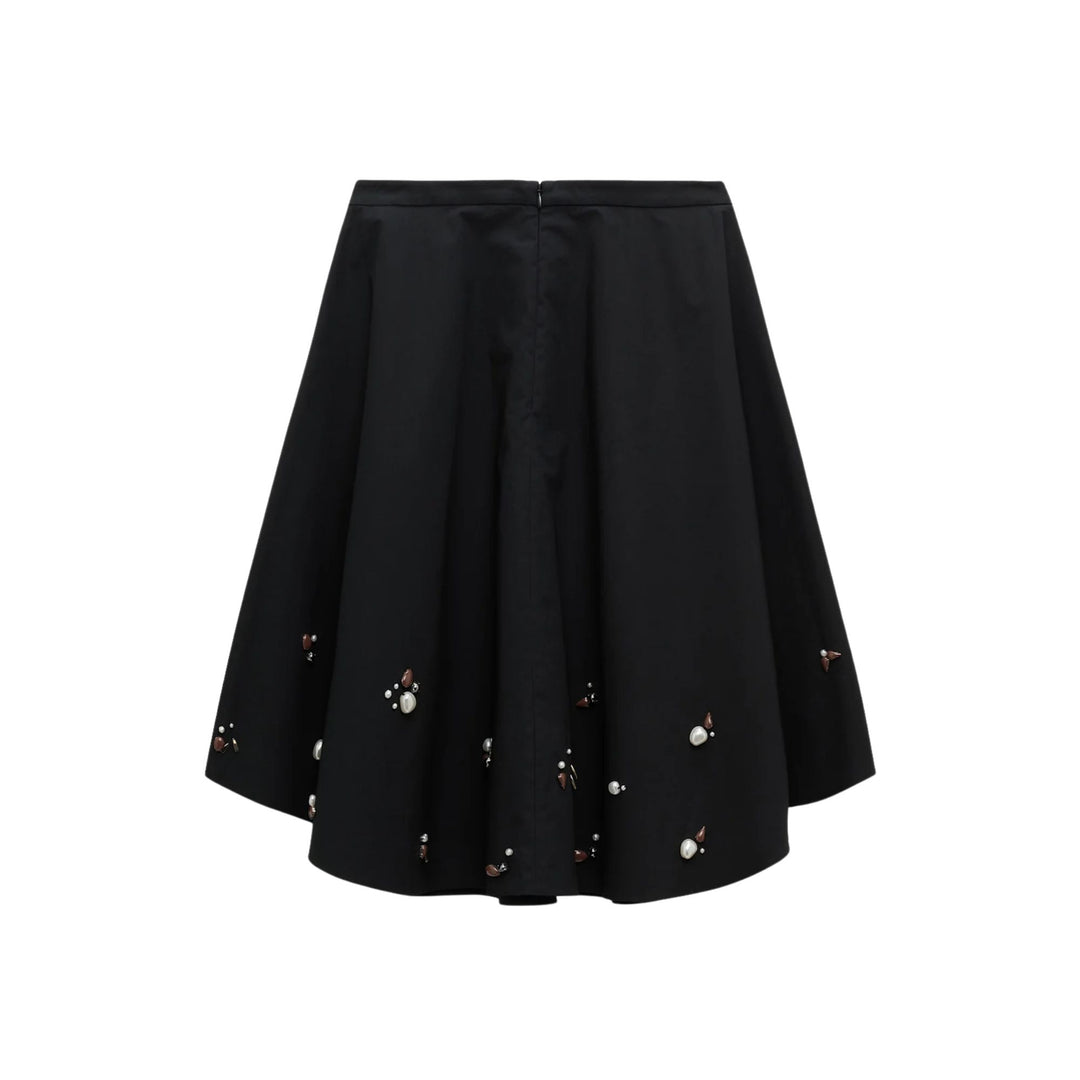 Poplin Power Skirt in pure black