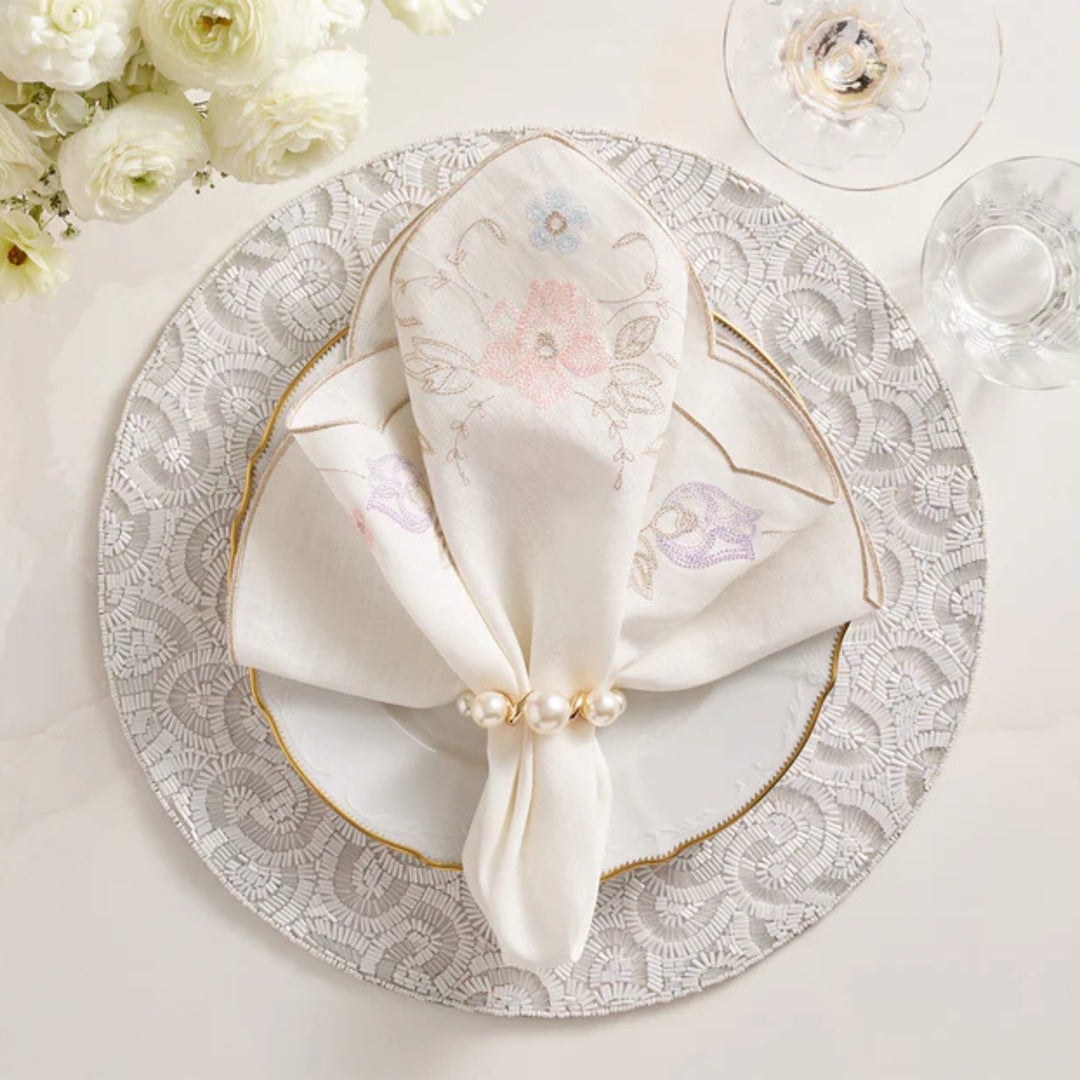 Printemps Napkin in White/Multi