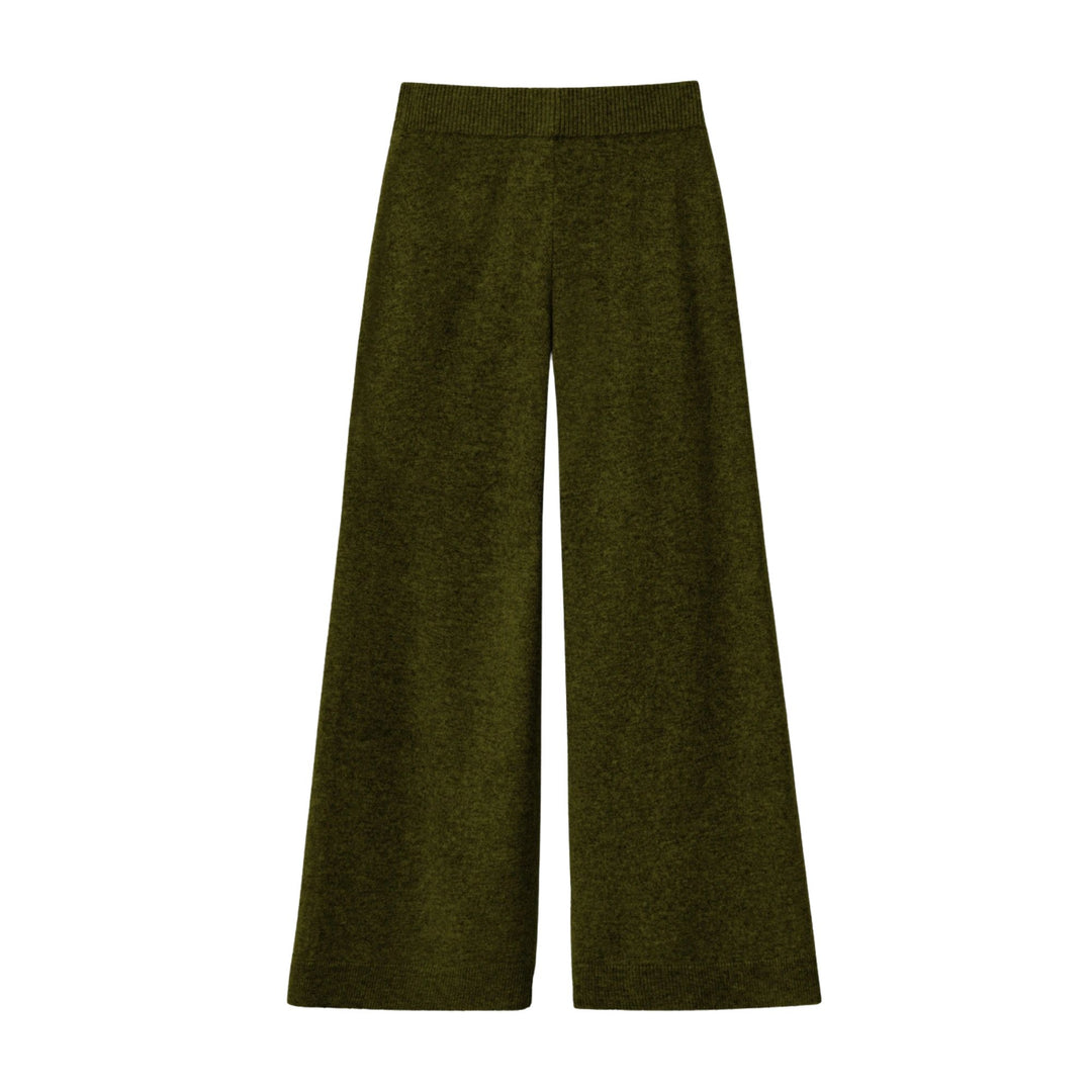 Pull On Wide Leg Knit Pant in Forest