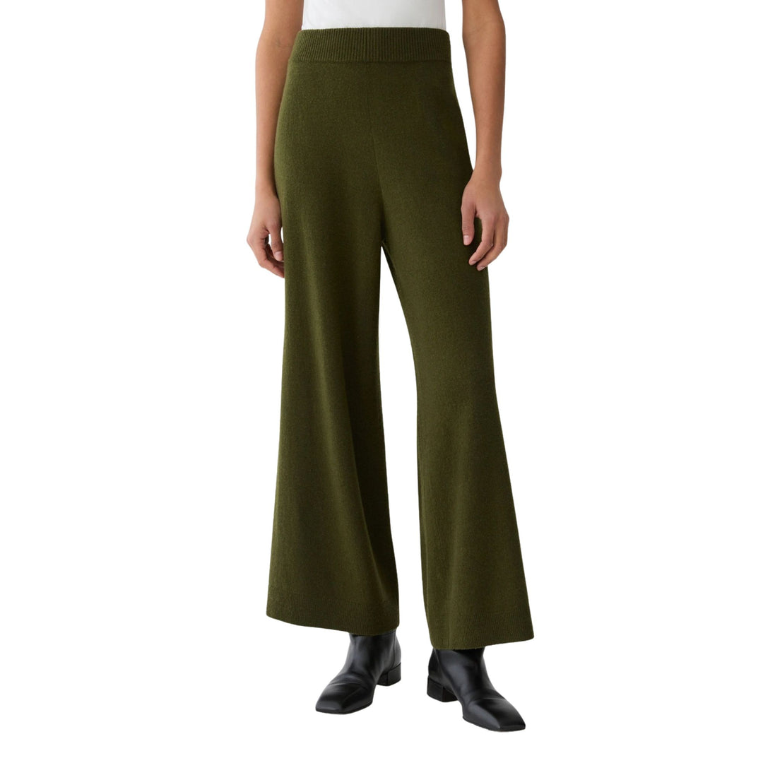 Pull On Wide Leg Knit Pant in Forest