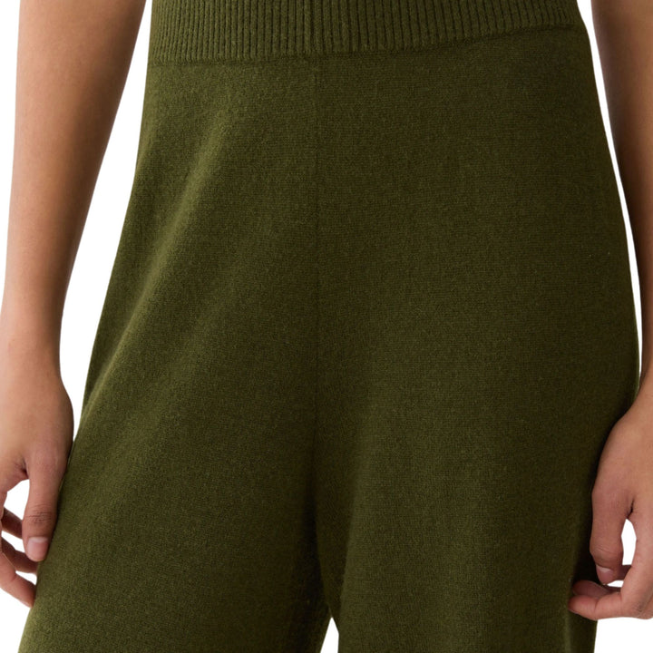 Pull On Wide Leg Knit Pant in Forest