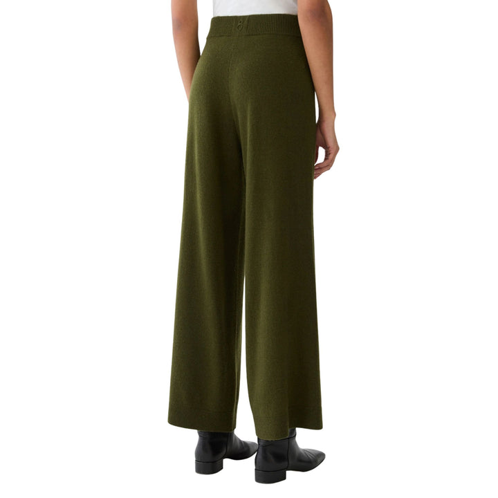 Pull On Wide Leg Knit Pant in Forest