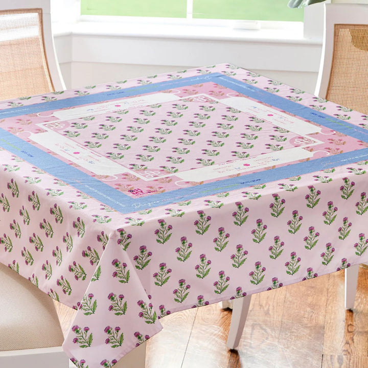 Purple Thistle Instructional Mahjong Tablecloth