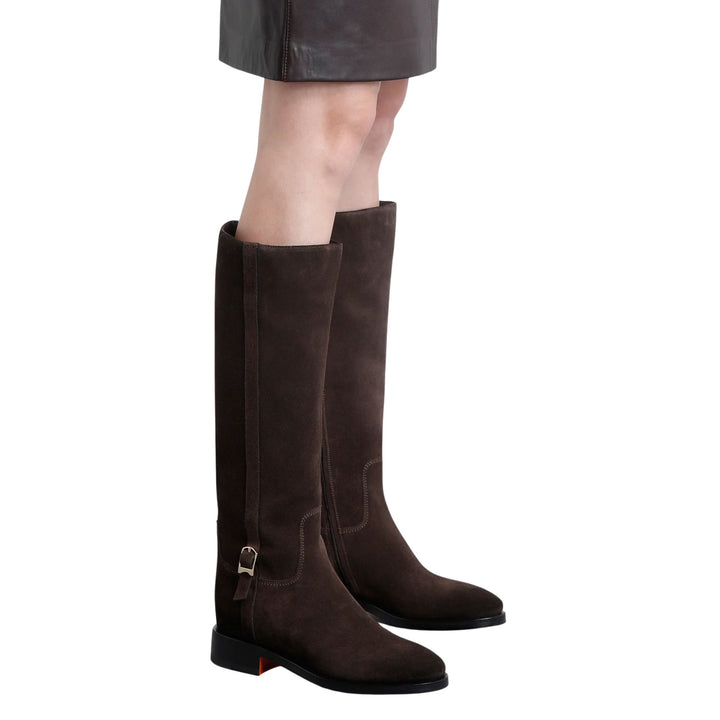 Suede Riding Boot