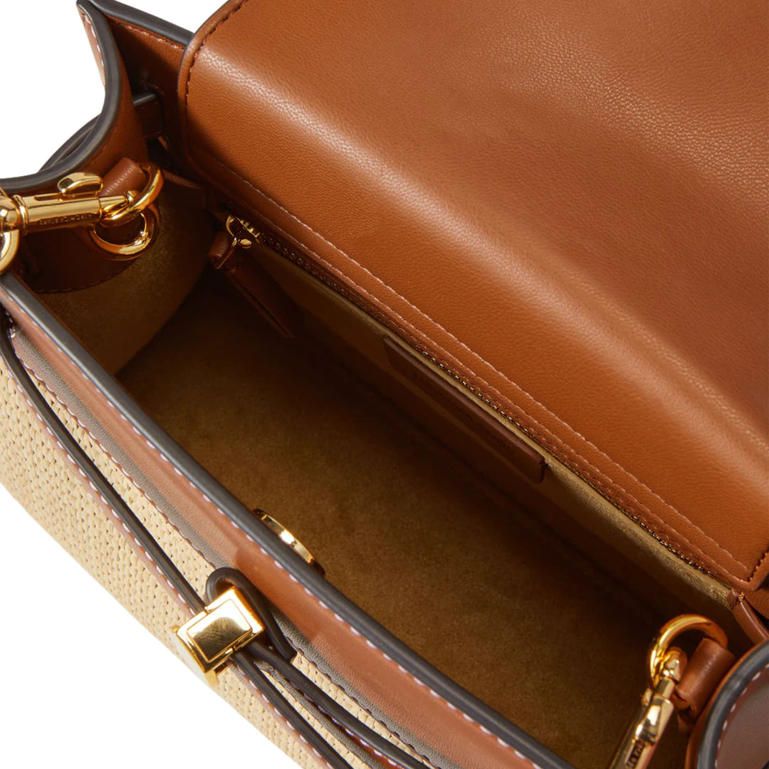 Raffia Dash Top Handle Bag in Hazelwood/Natural