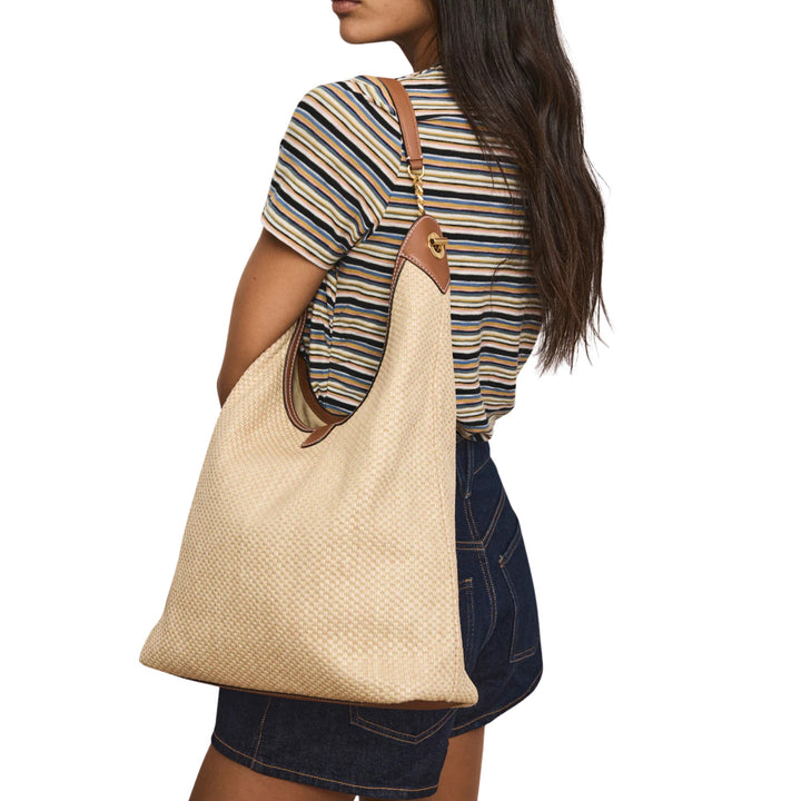 Raffia Jour Bag in Hazelwood/Natural