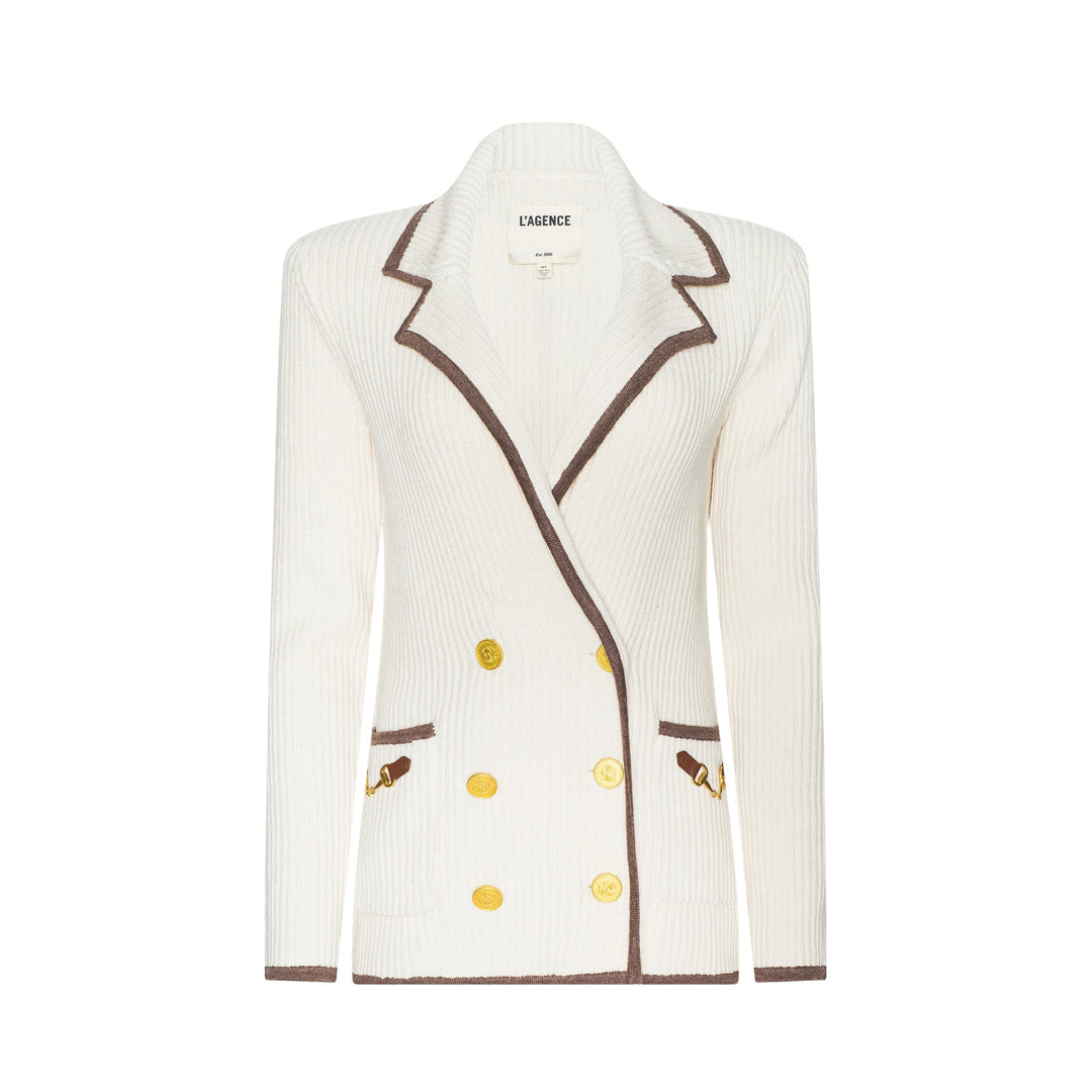 Ranch Knit Blazer in Ivory/Dark Cappuccino