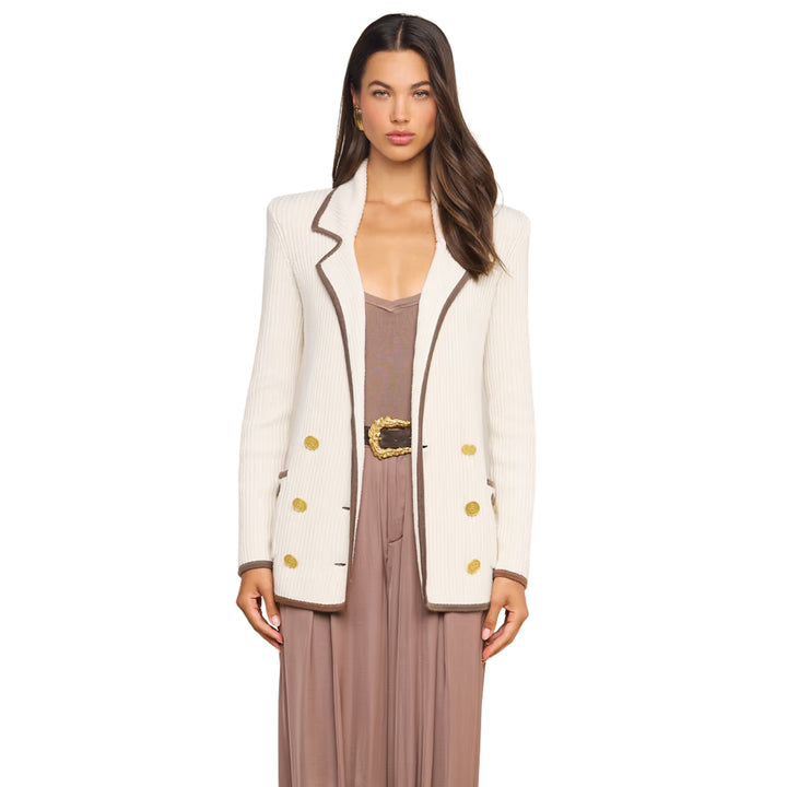 Ranch Knit Blazer in Ivory/Dark Cappuccino