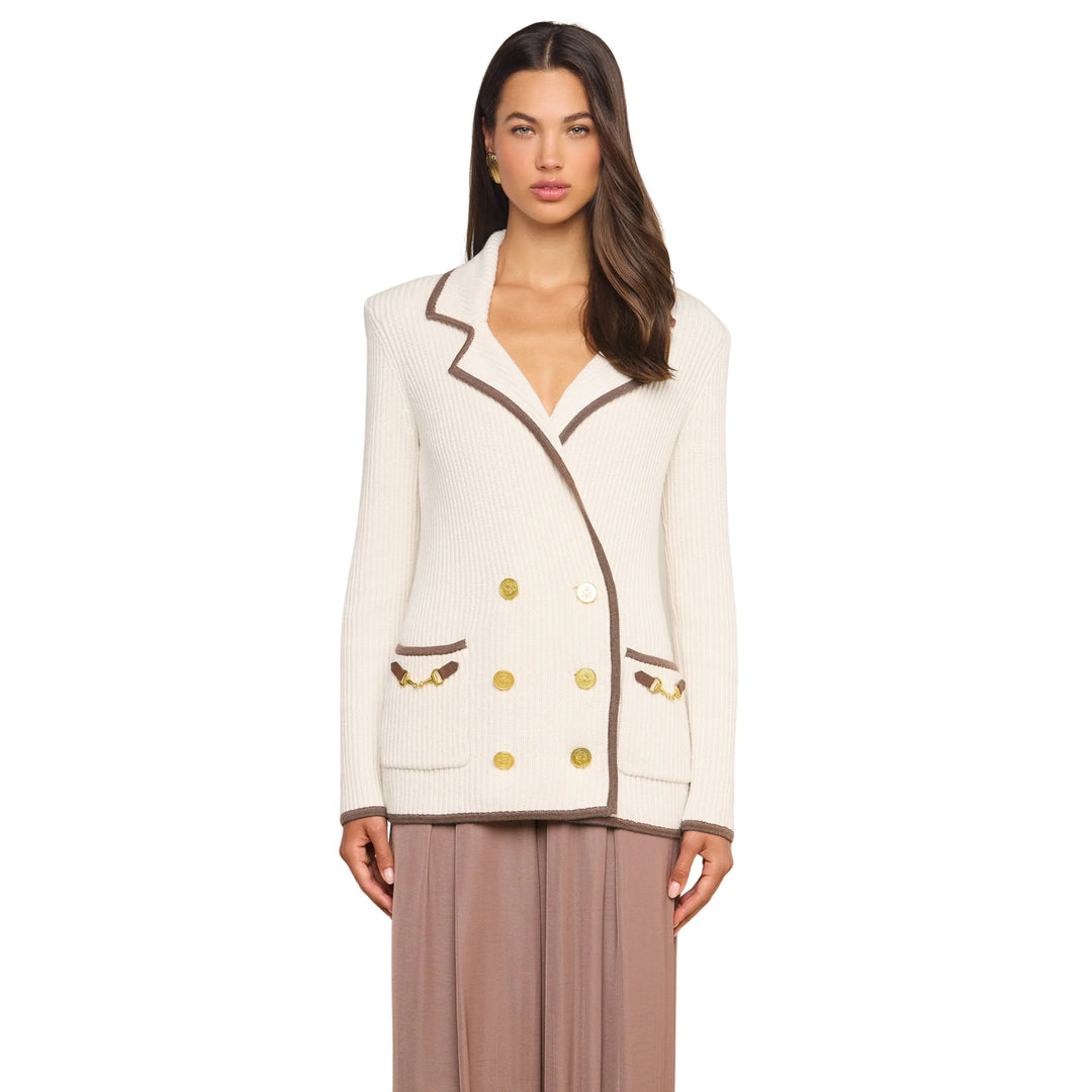 Ranch Knit Blazer in Ivory/Dark Cappuccino