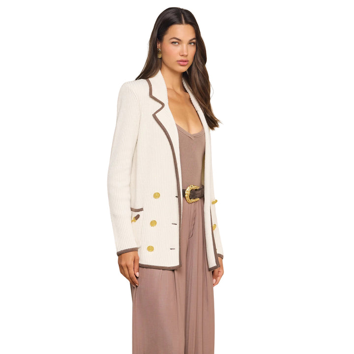 Ranch Knit Blazer in Ivory/Dark Cappuccino