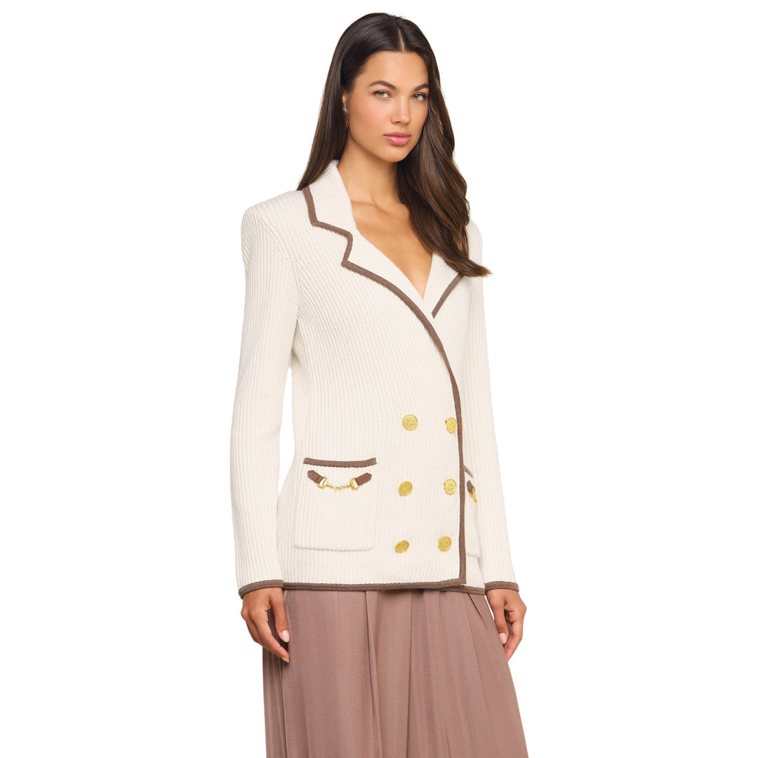 Ranch Knit Blazer in Ivory/Dark Cappuccino