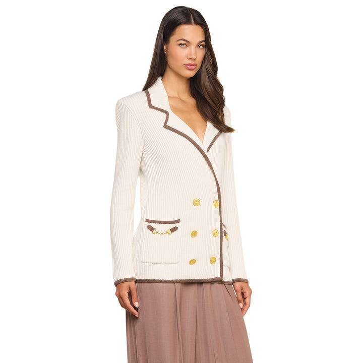 Ranch Knit Blazer in Ivory/Dark Cappuccino