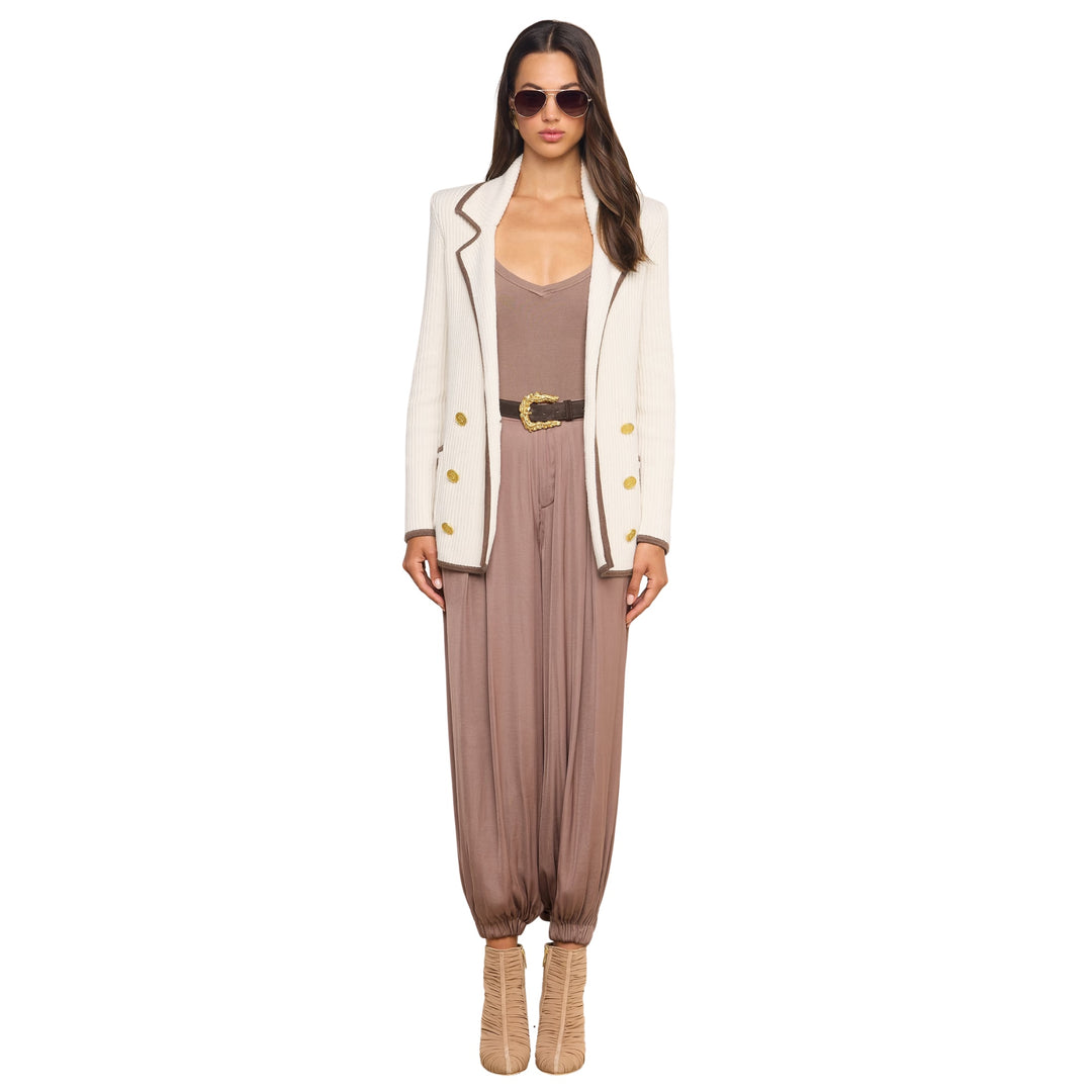Ranch Knit Blazer in Ivory/Dark Cappuccino