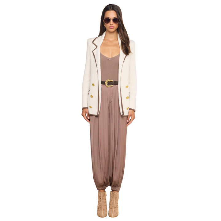 Ranch Knit Blazer in Ivory/Dark Cappuccino