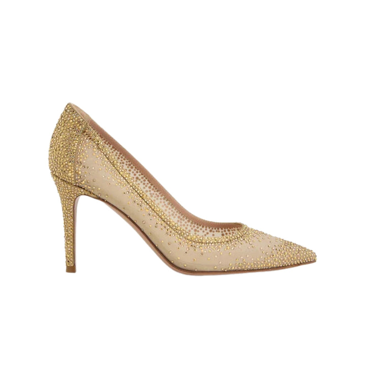 Rania 85 Pump in Nude Mesh/Crystal