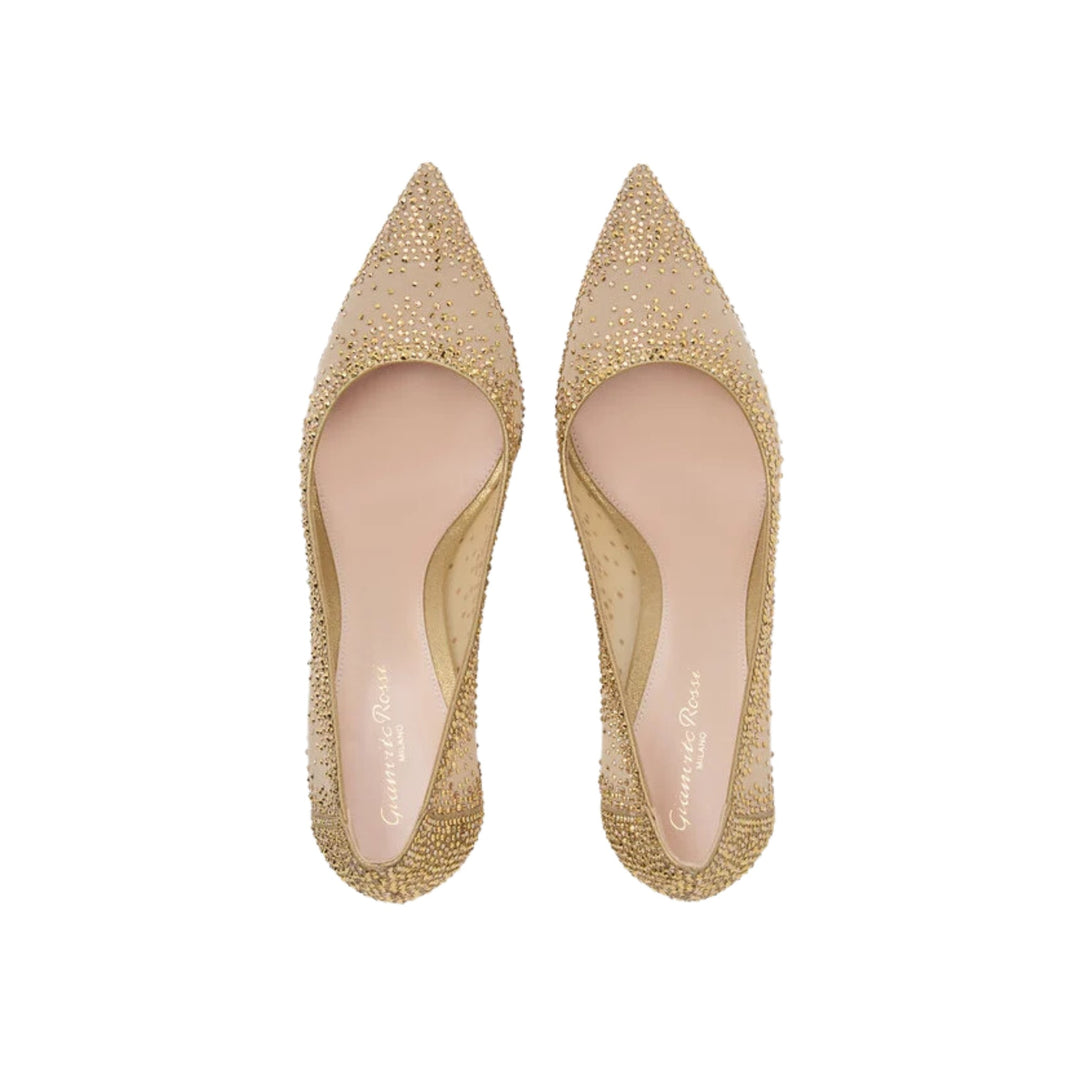 Rania 85 Pump in Nude Mesh/Crystal