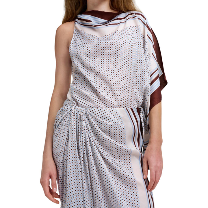 Reign Skirt in Ganache/Sky Blue Dotted