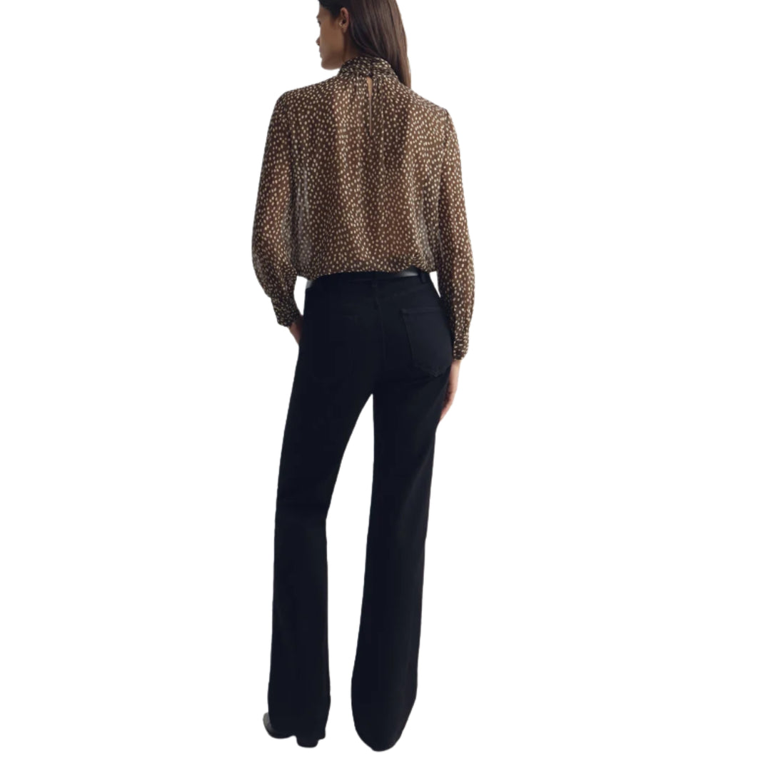 Remie Blouse in Brown/Cream Wild Dots