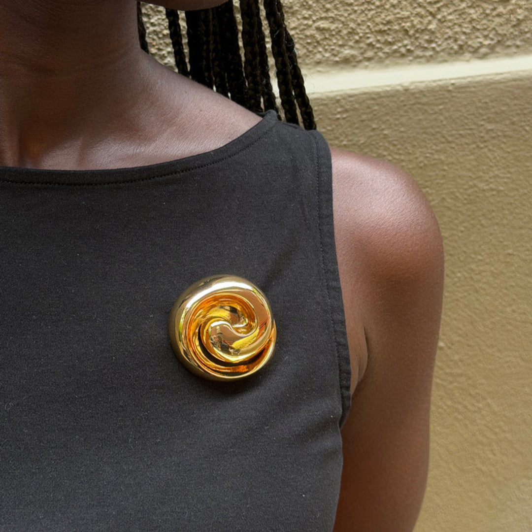 Renzo Brooch - High Polish Gold OC