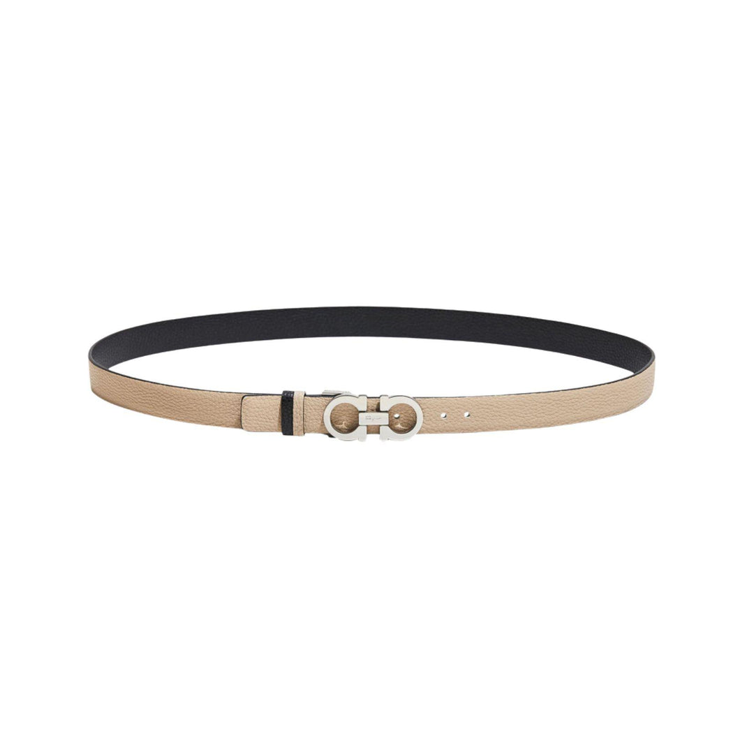 New Bisque Reversible Gancini Belt