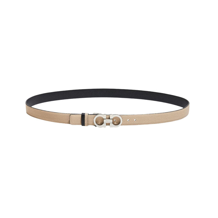 New Bisque Reversible Gancini Belt