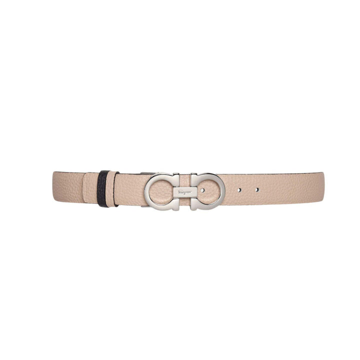 New Bisque Reversible Gancini Belt