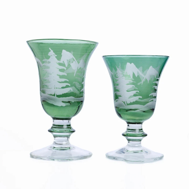 Rialto Winterscape Etched Pine Water/Wine Glass