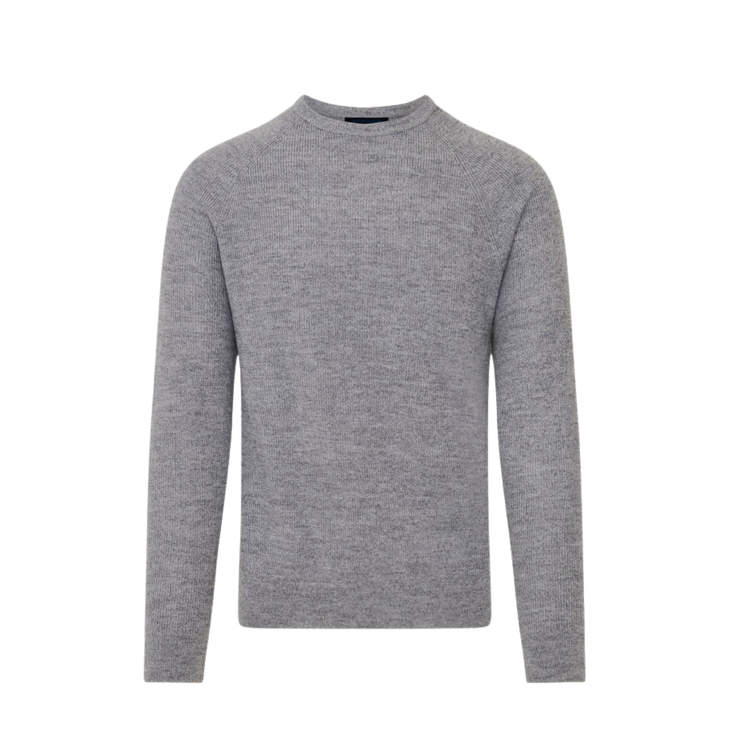 Rib Raglan Crewneck Sweater in Fog Grey