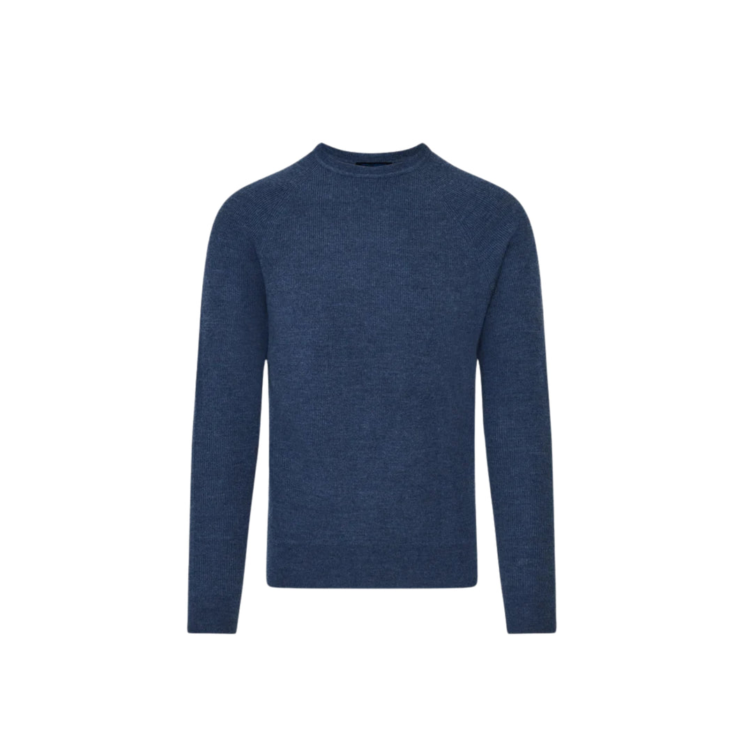 Rib Raglan Crewneck Sweater in Moonlight