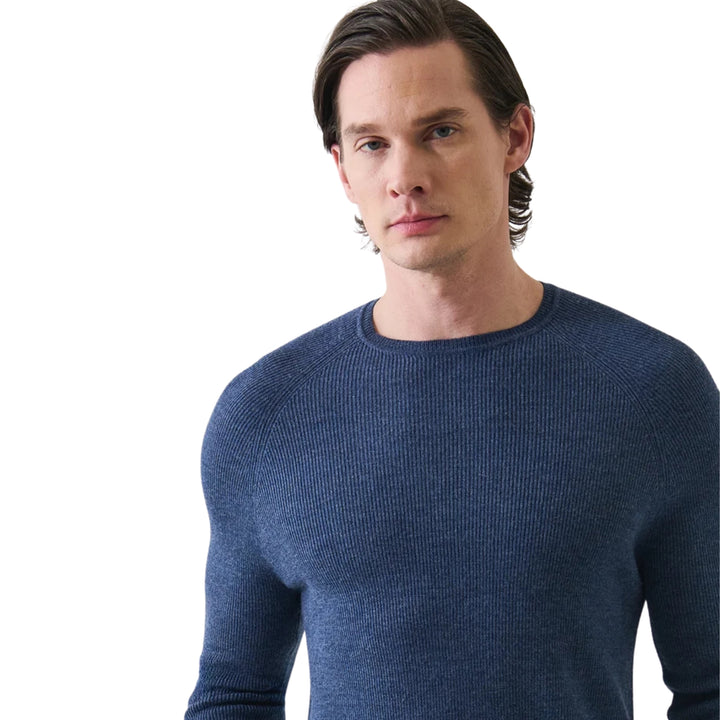 Rib Raglan Crewneck Sweater in Moonlight
