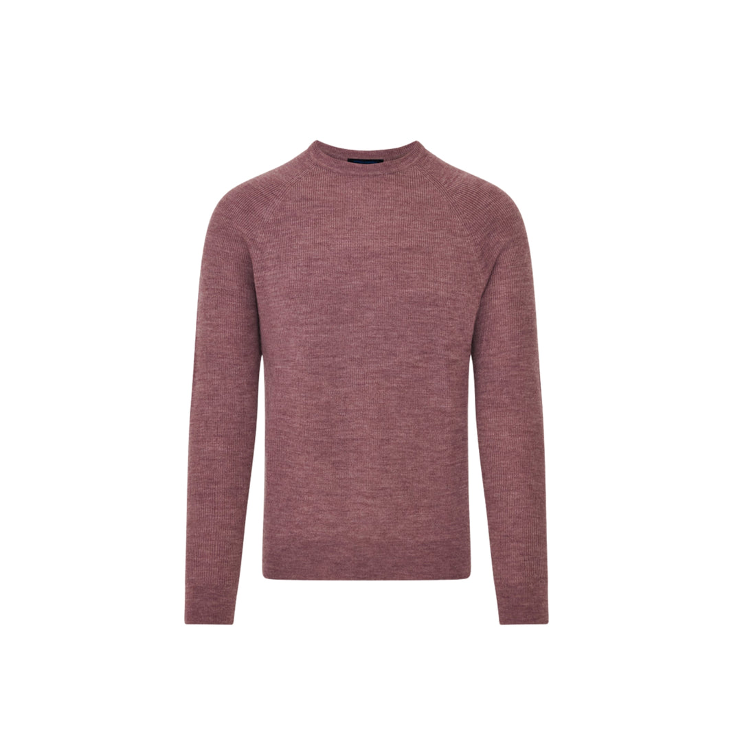 Rib Raglan Crewneck Sweater in Nostalgia Rose