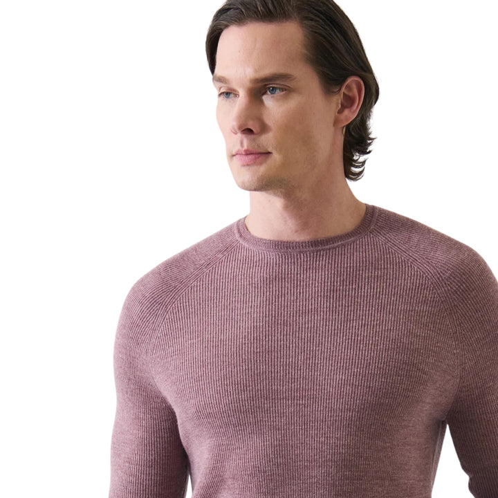 Rib Raglan Crewneck Sweater in Nostalgia Rose