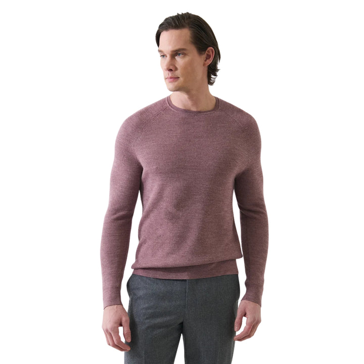 Rib Raglan Crewneck Sweater in Nostalgia Rose