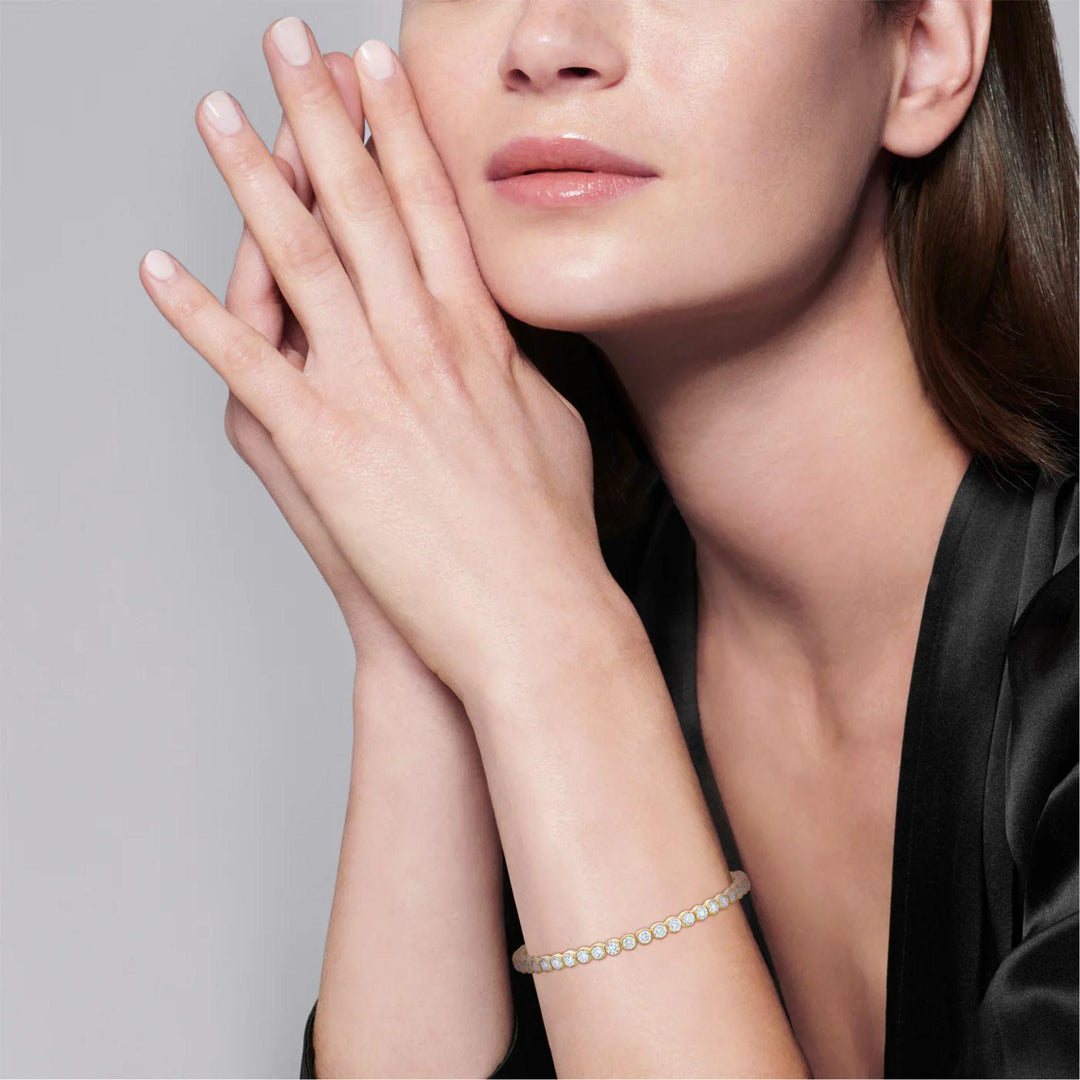 Riviera Line Bracelet with Bezel Set Diamonds