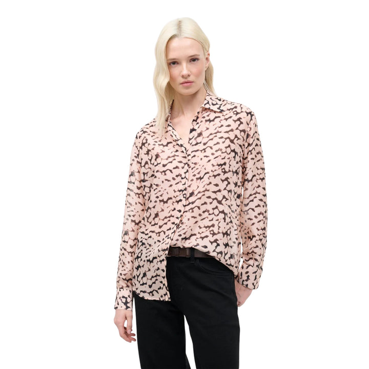 Roxbury Silk Shirt in Almond Black