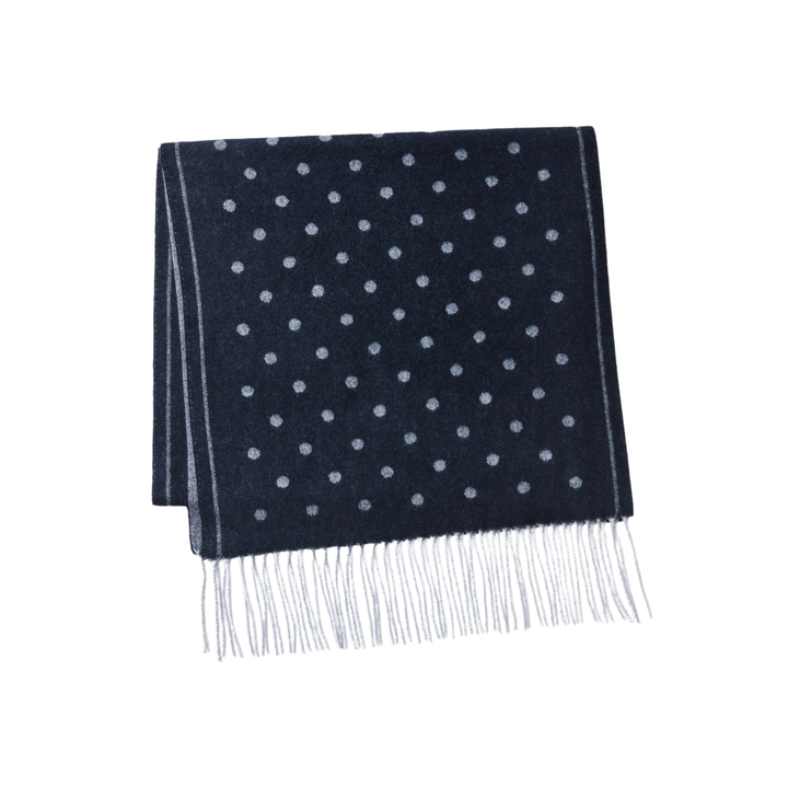 SCARF JACQUARD DOTS With BORDER - INK MULTI