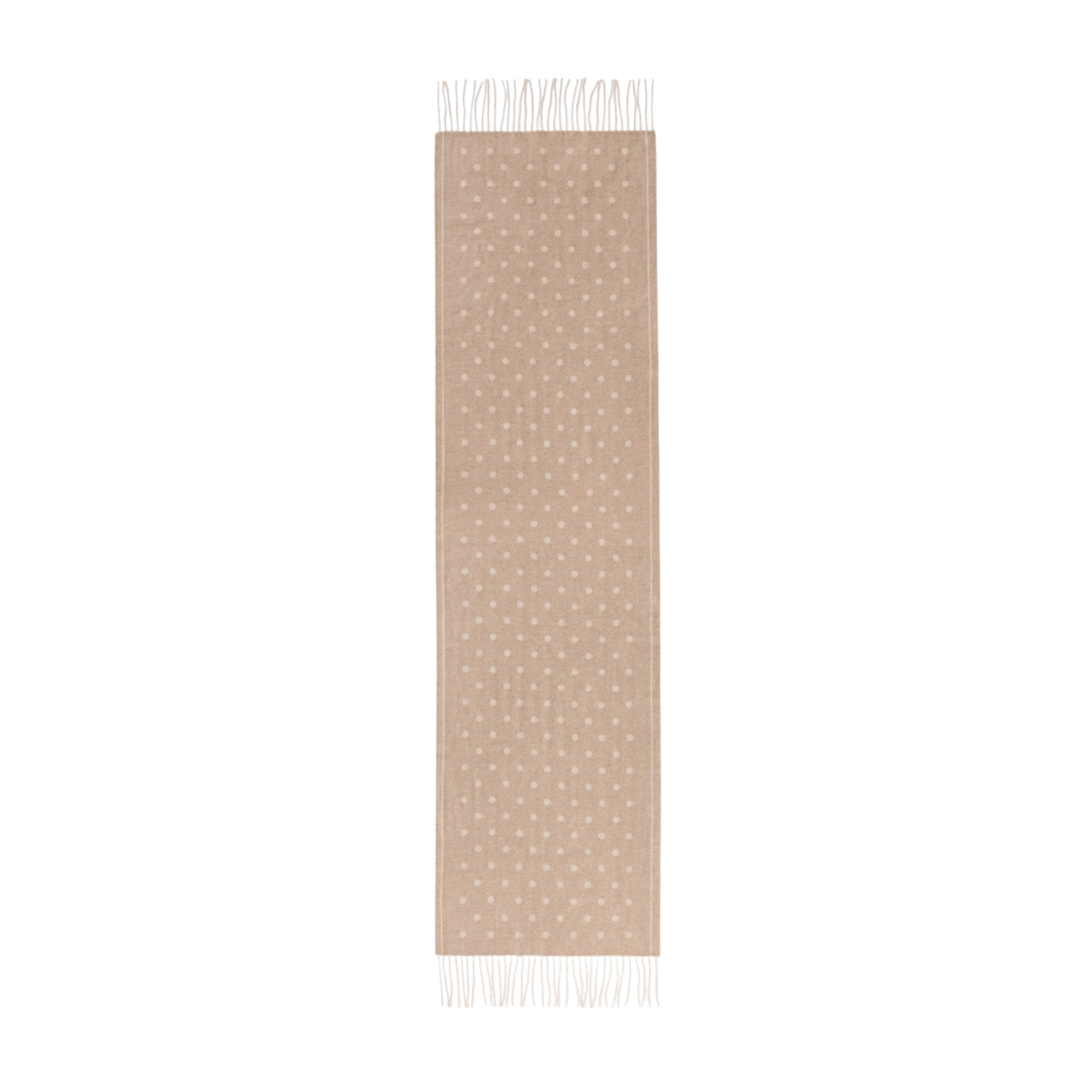 SCARF JACQUARD DOTS With BORDER - OATMEAL MULTI