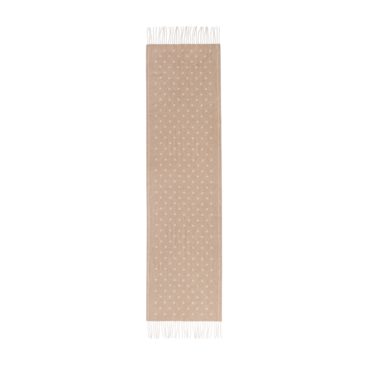 SCARF JACQUARD DOTS With BORDER - OATMEAL MULTI