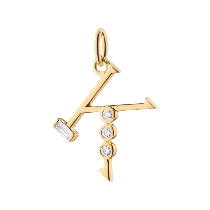 "K" Initial Charm with Diamonds