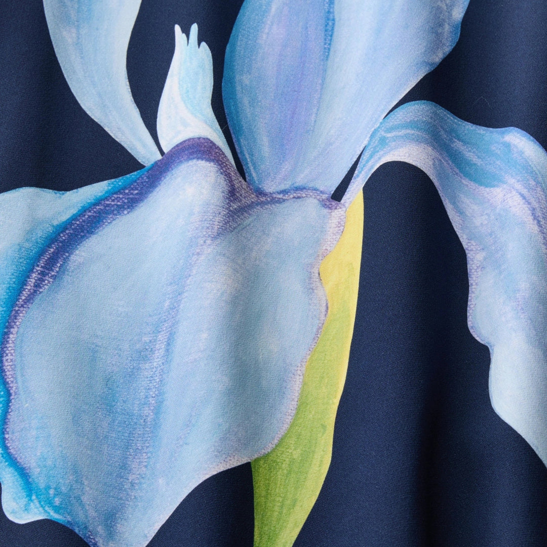 Iris Print Viscose Cady Gown