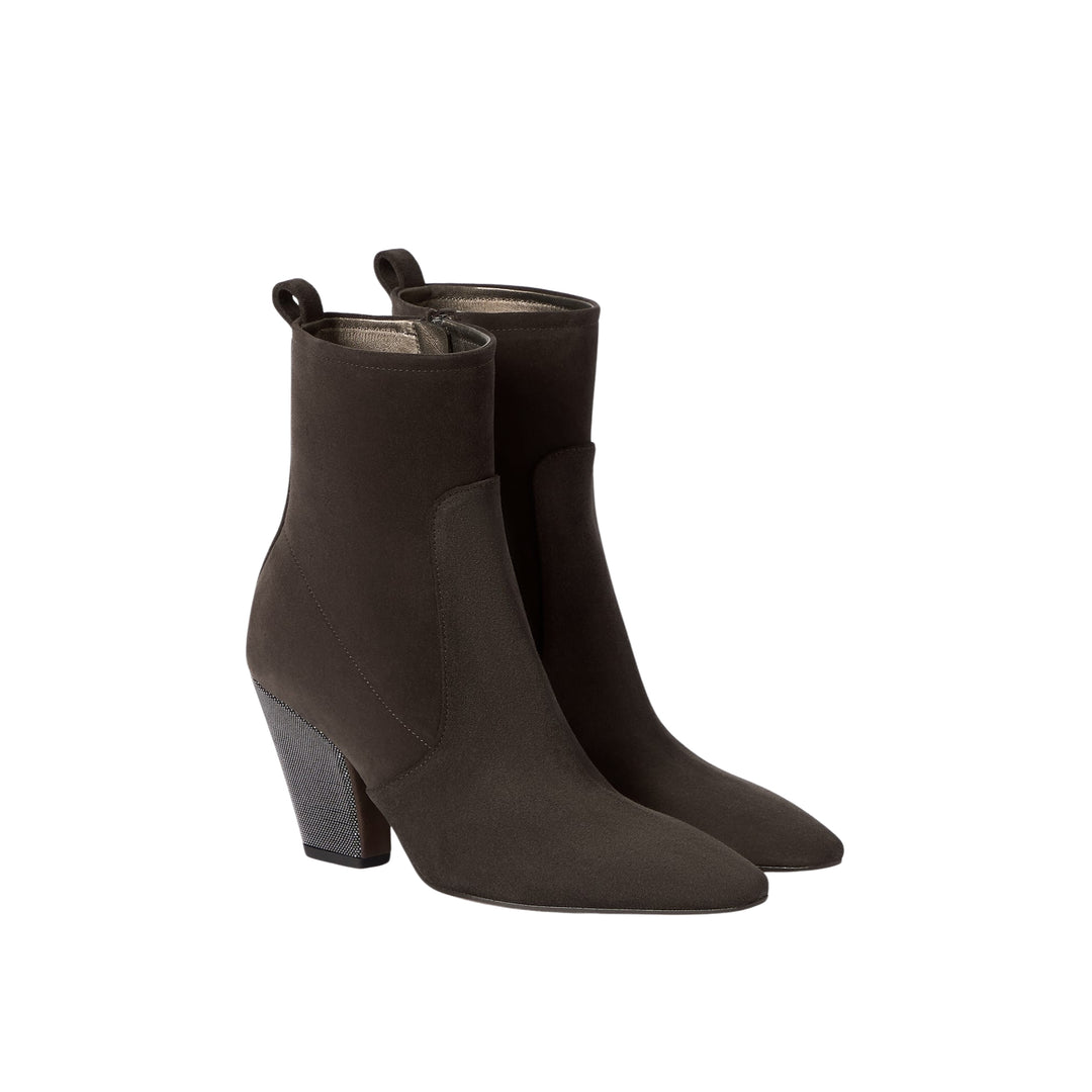 SUEDE CITY BLOCK HEEL WITH MONILI - 8 CM