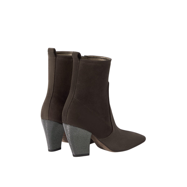 SUEDE CITY BLOCK HEEL WITH MONILI - 8 CM